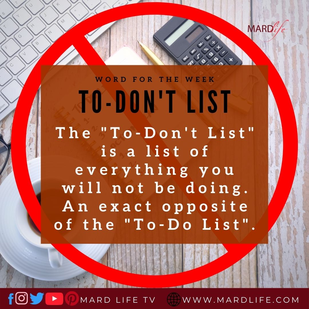 To-Don't List (Word For The Week)
